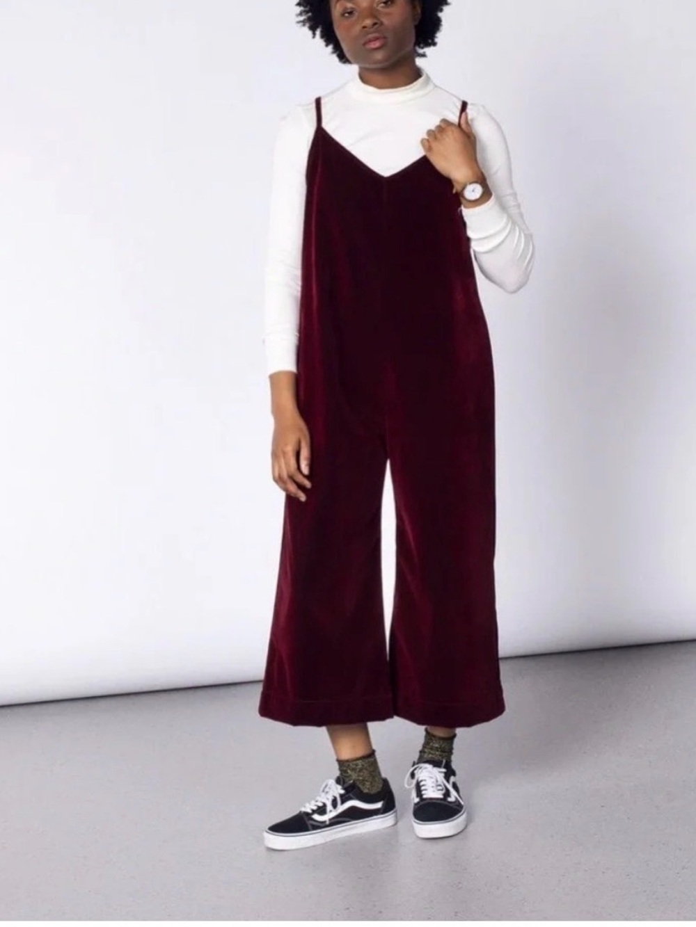 Wildfang Velvet Chill Red Jumpsuit size S